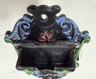 Vintage Wilton Cast Iron Wall Mount Matchstick Holder Striker Hand Painted 1930s