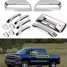 For Chevy Silverado 1500 14-19 Chrome Door Handle mirror tailgate Cover cam Hole