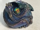 Windstone Editions Curled 1997 Peacock Blue Dragon Figurine