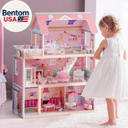 Wooden Dollhouse  Doll House Playset With 24-pcs Exquisite Accessories  Working