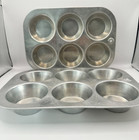 Vintage Mirro Aluminum Muffin Tins Set 2 6-cup 10x7 Baking Pans