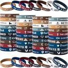10pcs Bible Verse Bracelets Silicone Wearable Christian  Rubber Random Style