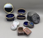 Lot Of 6 Collectible Vintage Pill trinket Boxes Mixed Materials Assorted Sizes