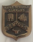Naval Schools Command Newport  Ri Bronze Brass Plaque 3 1 4    X 4 1 2    - 8 7 Oz 