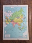 Asia Continent Map Russia China India Japan 1940 Vintage Atlas Map
