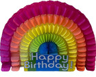 Vintage Birthday Rainbow Paper Honeycomb Party Decor Centerpiece 12       