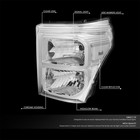 Chrome Headlights 2011-2016 Ford F-250 F-350 F-450 F-550 Super Duty Left Right 