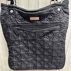 Vera Bradley Quilted Nylon Handbag Black 14x12  Pocket  signs Of Wear