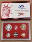 2001-s Us Mint Silver Proof Set   5 Coins - No Quarters  Original Box Included  