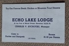 Vintage Denver Co Edelweiss Restaurant   Echo Lake Lodge Business Card Mt  Evans