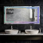Large Crystal Diamond Wall Mirror W  Rgb Led Lights Smart Touch Bathroom Mirrors