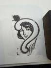 Vintage Letterpress Printing Block   Printer   s Cut     Stylized Female Profile