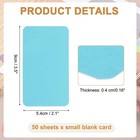 50 Sheets 2 1 x3 5  Small Blank Cards 350gsm Thick Card Paper Sky Blue