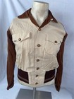 Vtg 50s Nos Y18 Mens Small Tutone Gabardine Rayon Loop Button Rockabilly Shirt