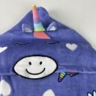 Members Mark Kids Unicorn Hooded Terry Towel Hand Pockets 100  Cotton Purple D32