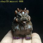 Chinese Boxwood Hand Carved Dragon Turtle Figure Statue Decoration L 2 7 Inch