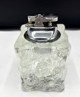 Mid Century Mod  Glass  Ice Cube Block Table Lighter