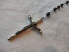 Old Antique Vintage 24  Rosary Beads Sterling Silver Inri Crucifix Jesus Pendant