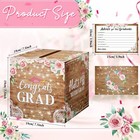 51 Pcs Graduation Card Box With Advice Cards Floral Wood Grain Congrats Grad    