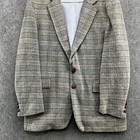 Vintage Wool Blazer Mens 44   Gray Lined Tweed Herringbone Sports Coat 90s