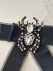 Halloween Spider Bow Tie Black Unisex Safety Pin Clip On Bow Tie Bowtie Brooch