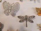 Lot Of 11 Vintage Butterfly Insect Brooches Pins
