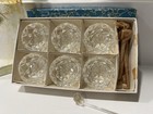 Vintage Bohemia Glass Salt Cellars W Spoons Set Of 6 Czechoslovakia Original Box