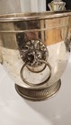 Vintage Silver Plate Champagne Wine Bottle Cooler Ice Bucket Lion Head Handles