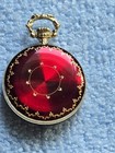 Pedre Vintage Full Hunter Pocket Watch Red Gold Case Roman Numerals Analog