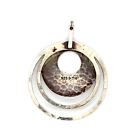 Estate Th Hallmark Sterling Silver Hammered Finish Pendant  42 