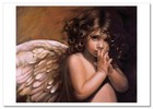 Children Angels Wings Pretty Little Baby Girl Face  Kids Art New Modern Postcard