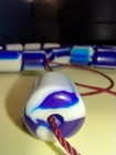 Rare Vintage Art Deco Laminated Catalin Bakelite  14- 13mm Blue   Cream Rare  