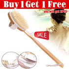 Premium Natural Bristle Wooden Bath Shower Body Back Dry Skin Brush Spa Scrubber