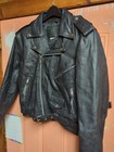 Vintage Leather Gold Lg Genuine Cross Zip Leather Motorcycle Biker Jacket Sz  40