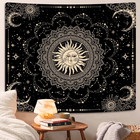 Sun And Moon Tapestry  Black Golden Mandala Tapestries Astrology