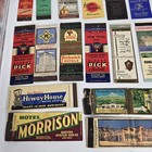 Matchcovers Lot Of 45 Hotel Motel Related Matchbook Covers Empty 1930s-70s Lot 1