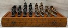 Vintage Metal Brass Bronze Chessmen Chess Set  30 Pieces Plus 2 Replacements 