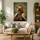 Custom Royal Dog Portrait From Photo Personalized King Pet Canvas Wall Art