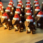 3d Printed Dachshund With Santa Hat     Cute Christmas Dog Figurine Gift