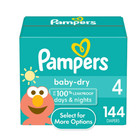 Pampers Baby Dry Diapers Size 4  144 Count  select For More Options 