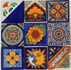 9 Hand Painted Talavera Mexican Tiles 4 x 4 