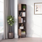 Balanbo 5-tier Corner Bookshelf Storage Shelf Solid Bamboo Space Saving Sturdy