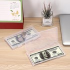 2 Pack Plastic Cash Box Clear Currency Tray Rectangular Cash Storage Holder