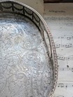 Viners Of Sheffield Silver Plated Gallery Tray Oval 18 5  Chased Alpha Plate Uk