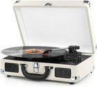  white  M417 Vinyl Record Player Wireless Turntable Bluetooth 3-speed Portable