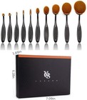 Oval Makeup Brushes Set 10 Pcs Professional Oval Toothbrush Foundation Contour