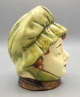 Vintage Czechoslovakian Head Coin Bank  woman In A Duster Cap 