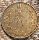 1939 Romania 250 Lei   835 Silver Vf 