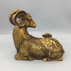 Chinese Antique Brass Carved Exquisite Three Sheep Statues Collection Home Decor