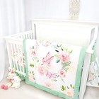 4-piece Crib Bedding Set  Baby Girl Crib Bedding Set Butterflies Pink Flower